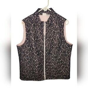 Zenergy By Chico's Lightweight Vest Black Mesh Overlay Size 3 (L)